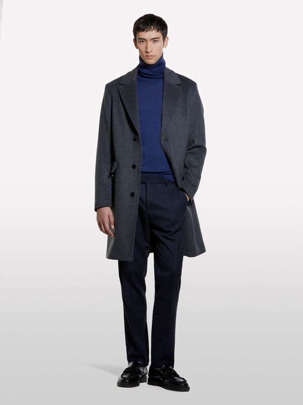 Chinos slim comfort fit azul-escuro - calças chinos para homem | Sisley