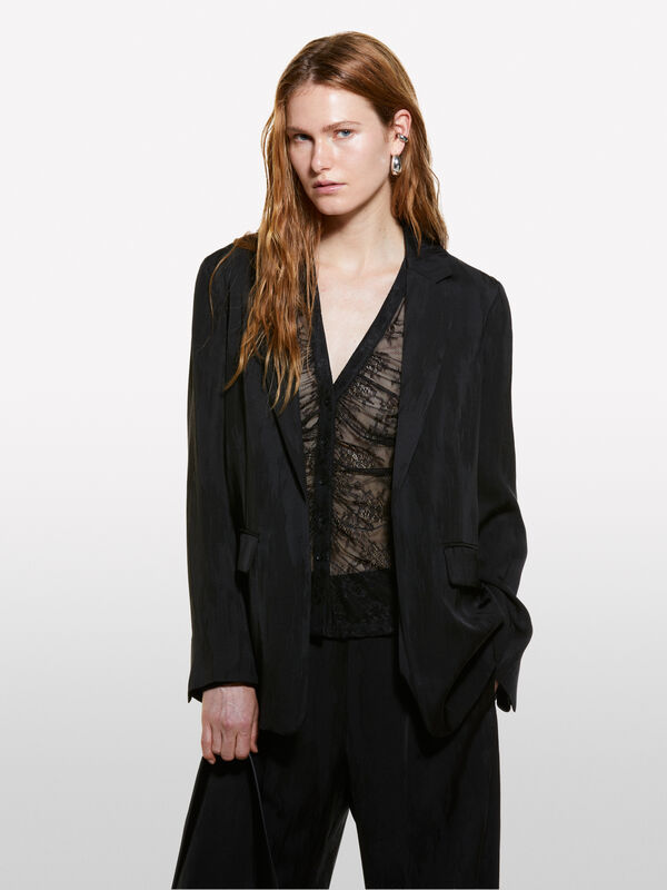 Blazer preto aberto - blazers para mulher | Sisley