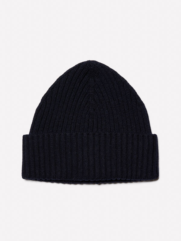 Gorro de malha azul-escuro - chapéus para homem | Sisley