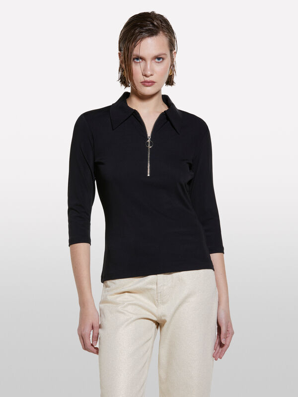 Camisa acetinada canelada - camisas para mulher | Sisley