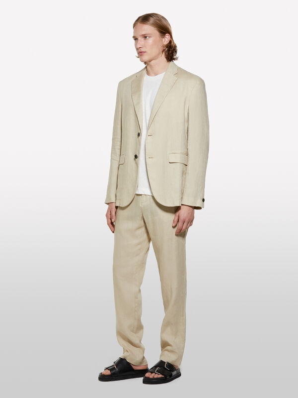 Blazer areia em 100% linho Blazer areia em 100% linho - blazers para homem | Sisley