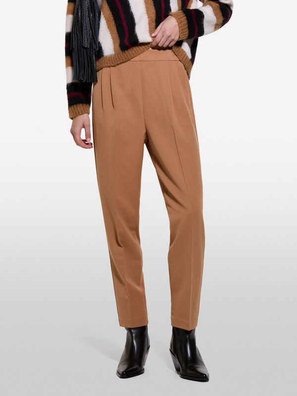 Joggers carrot fit camelo - calças joggers para mulher | Sisley