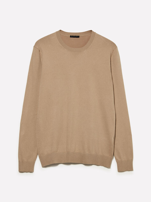 Camisola de gola redonda camel - camisolas gola redonda para homem | Sisley