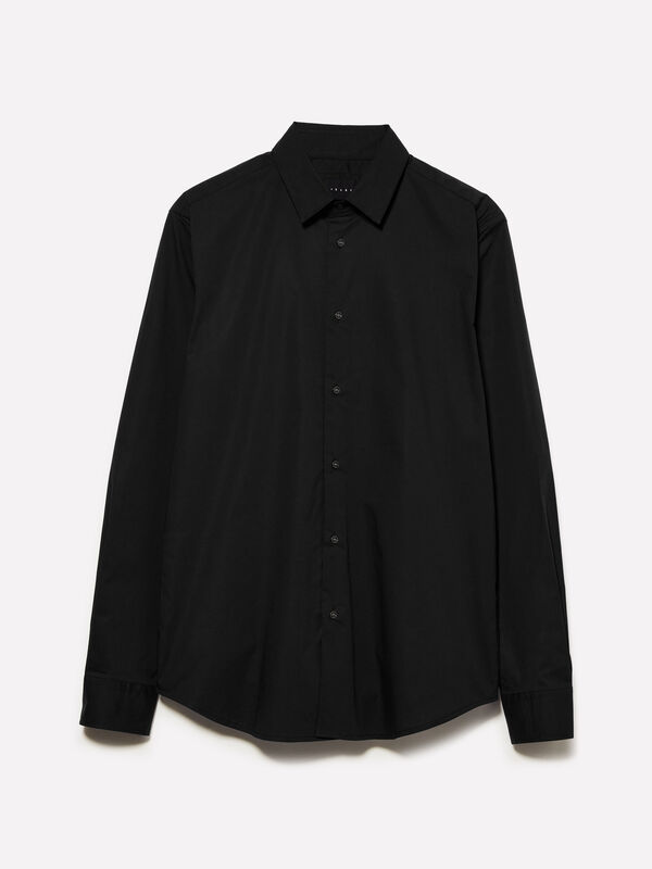 Camisa slim fit preta - camisas slim fit para homem | Sisley