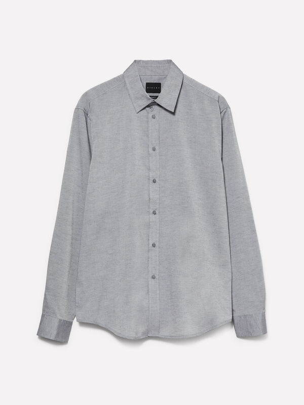 Camisa button down cinza-claro - camisas regular para homem | Sisley