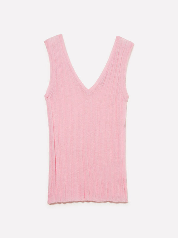 Top de malha rosa pastel - tops para mulher | Sisley