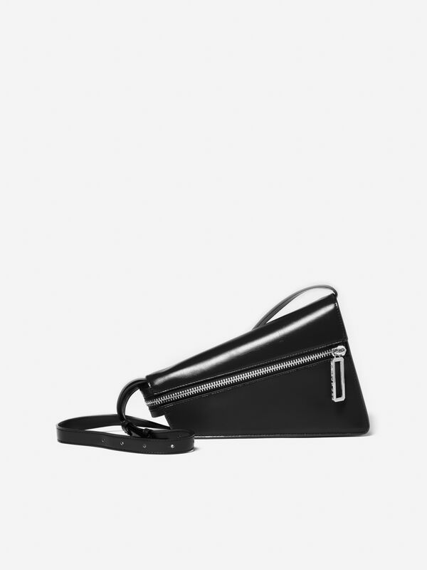 Bolsa assimétrica preta com alça de tiracolo - bolsas tiracolo e de ombro para mulher | Sisley