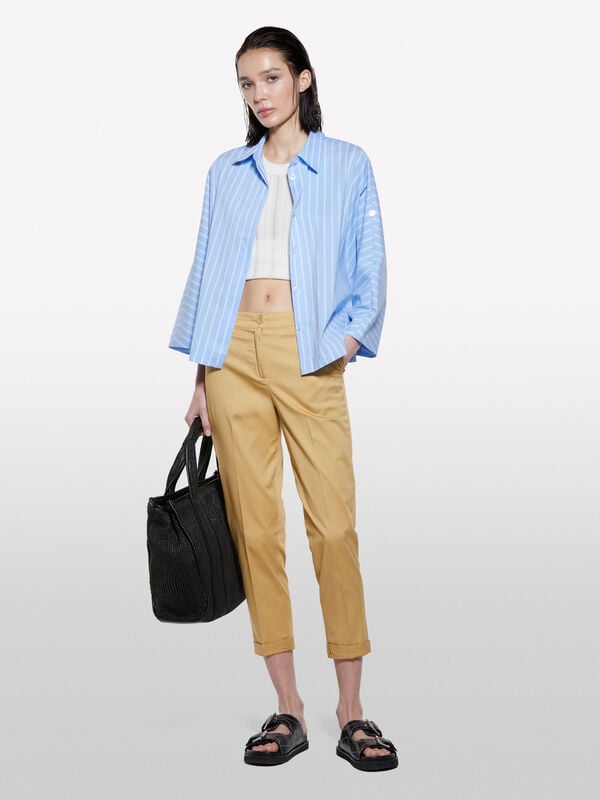 Calças mostarda cigarette - calças skinny para mulher | Sisley