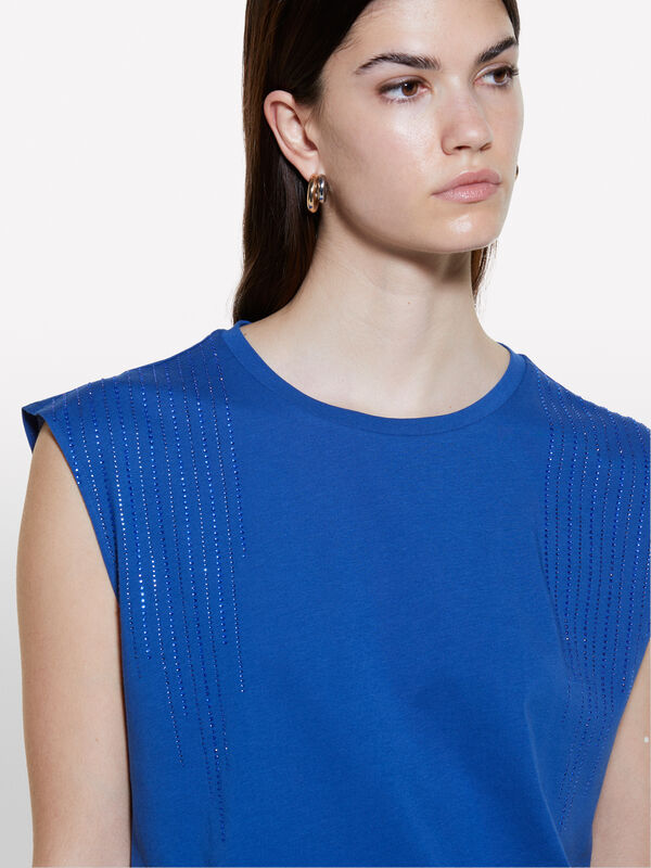 Top azul com strass - tops para mulher | Sisley