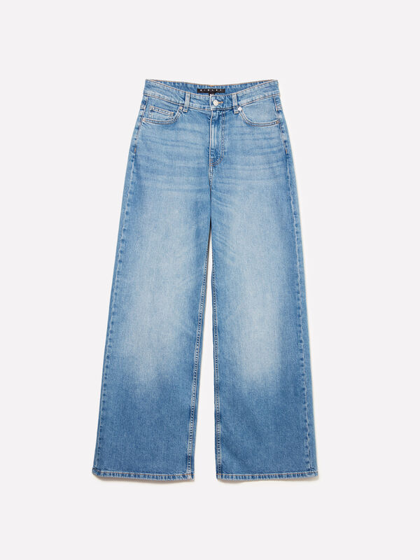 Jeans Style 72 wide fit claro - jeans palazzo para mulher | Sisley
