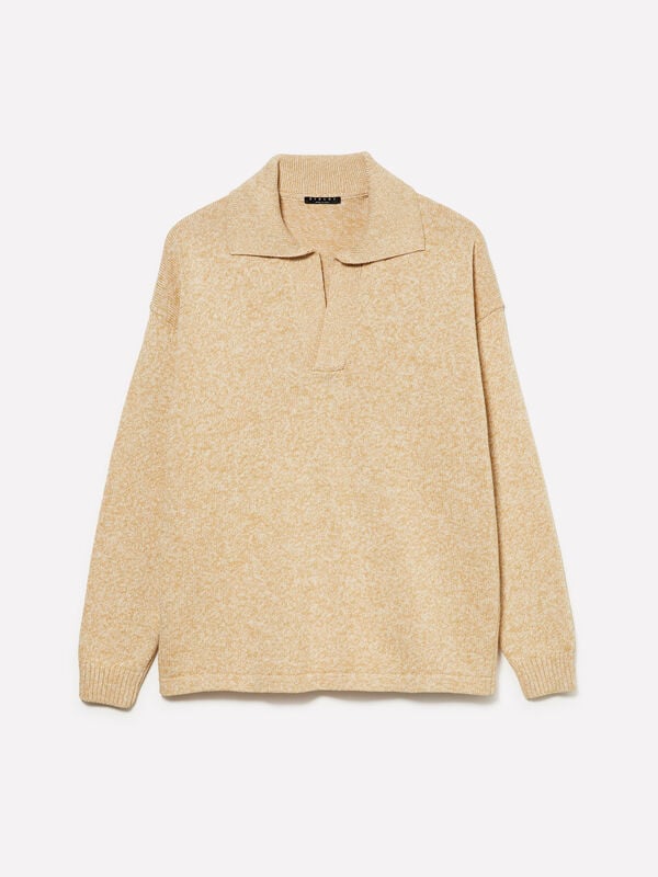 Camisola efeito polo - camisolas decote em v para homem | Sisley