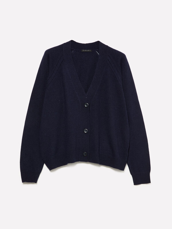 Cardigã over fit azul-escuro - cardigãs para mulher | Sisley