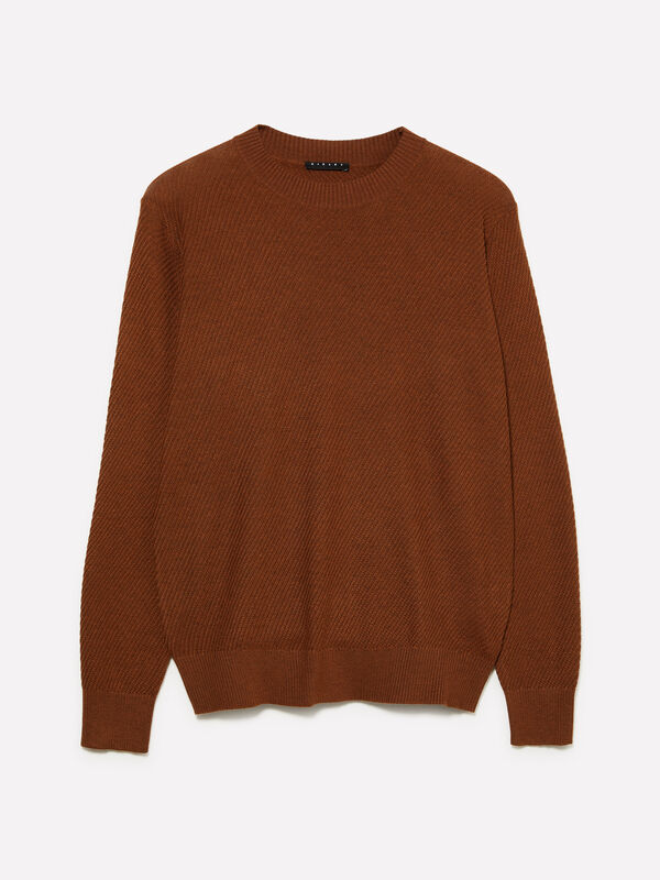 Camisola camel de gola redonda - camisolas gola redonda para homem | Sisley