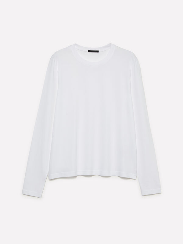 T-shirt branca com mangas compridas T-shirt branca com mangas compridas - t-shirt de manga comprida para mulher | Sisley