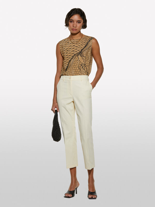 Calças areia flare fit - calças flare para mulher | Sisley