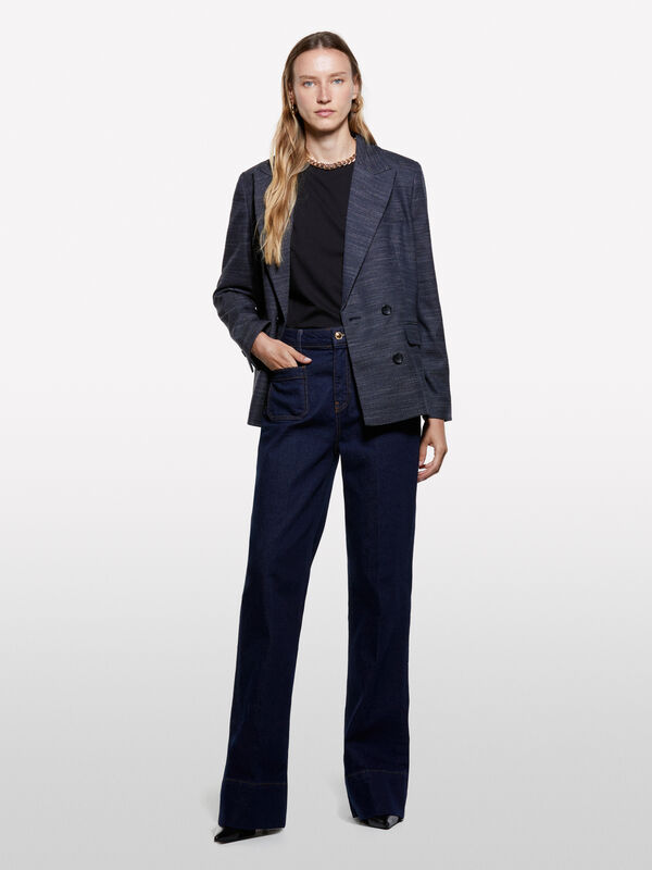 Blazer de flanela azul-escuro - blazers para mulher | Sisley