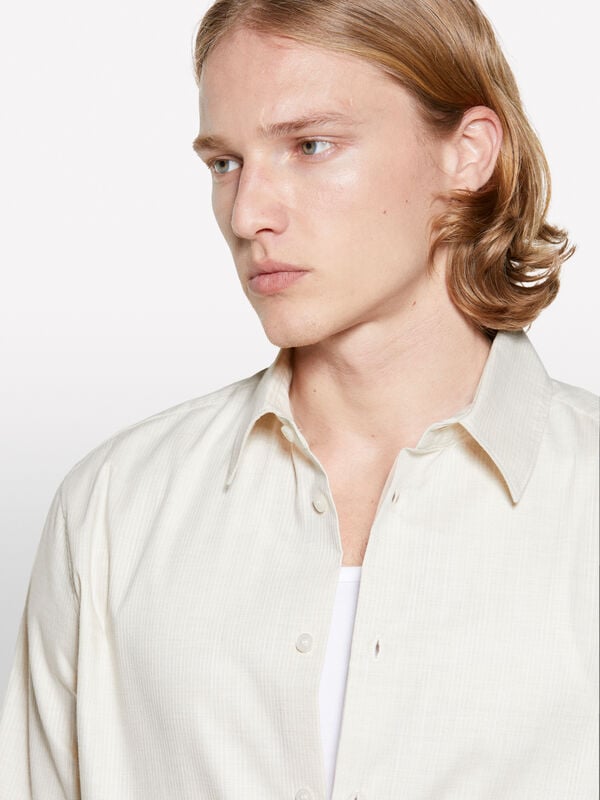 Camisa regular fit branco nata - camisas regular para homem | Sisley