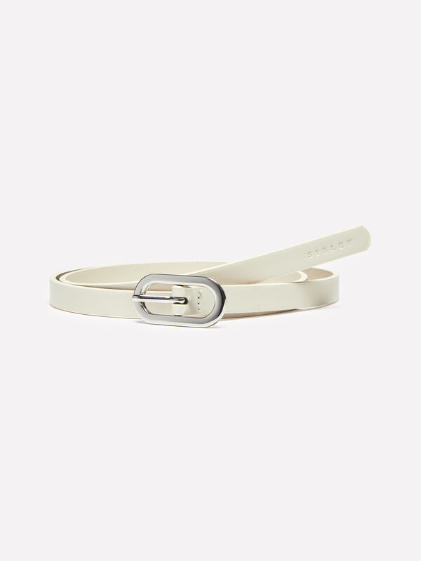 Cinto fino branco nata - cintos para mulher | Sisley