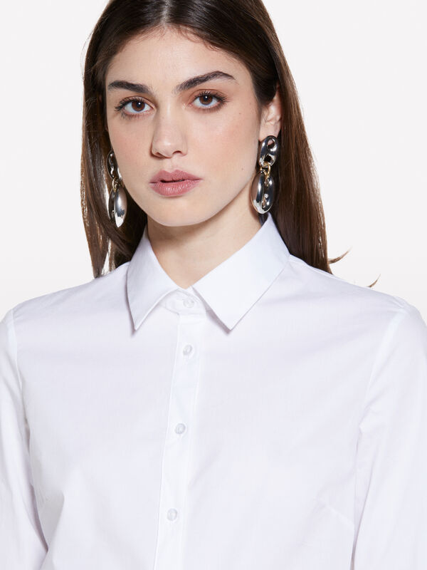 Camisa branca slim fit - camisas para mulher | Sisley