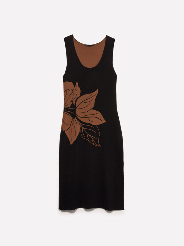 Vestido multicolor com maxi flor - vestidos midi para mulher | Sisley