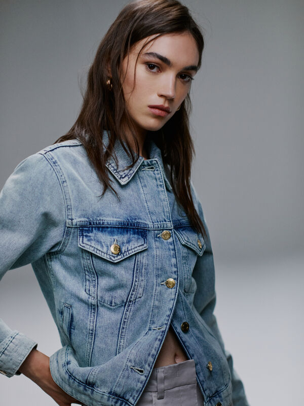 Blusão de jeans claro  - blusões e casacos para mulher | Sisley