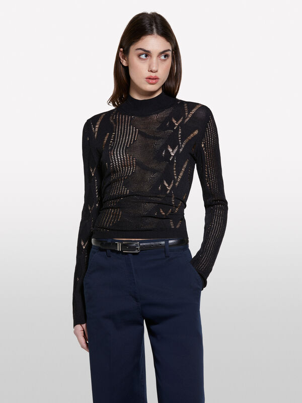Camisola perfurada - camisolas gola redonda para mulher | Sisley