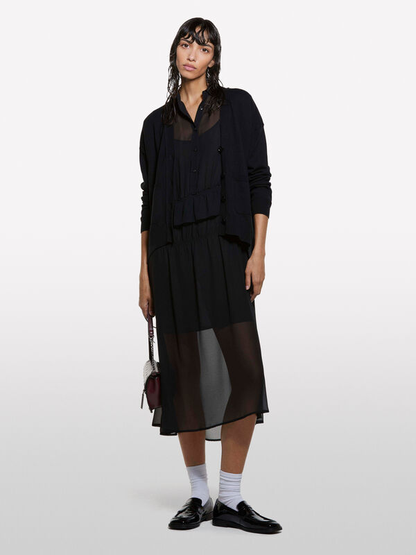 Cardigã preto over fit - cardigãs para mulher | Sisley