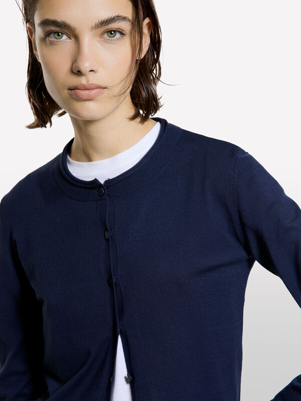 Cardig&atilde; regular fit azul-marinho - cardig&atilde;s para mulher | Sisley
