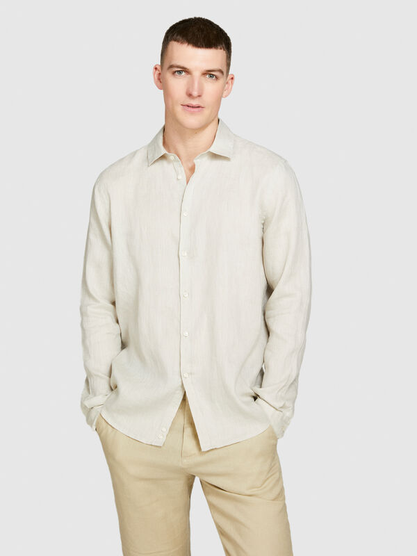 100% linen shirt Homem