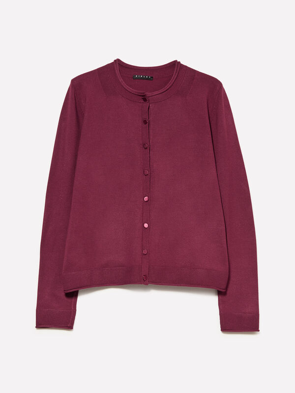 Cardigã regular fit bordô - cardigãs para mulher | Sisley