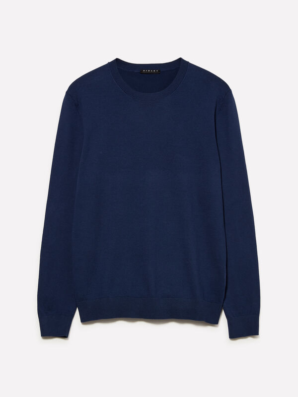 Camisola de gola redonda azul - camisolas gola redonda para homem | Sisley