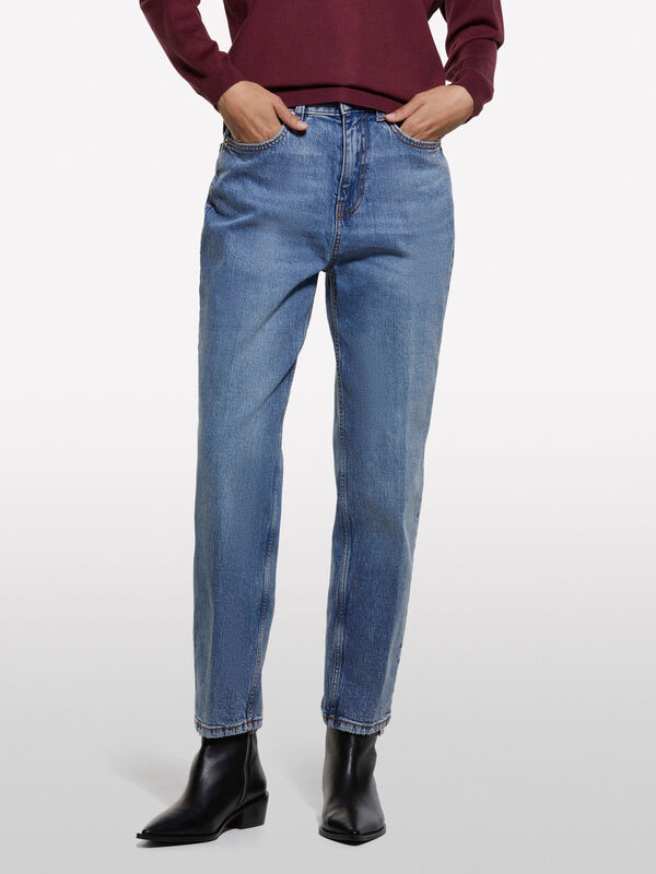 Jeans Style 69 mom fit azul - jeans mom fit e boyfriend para mulher | Sisley