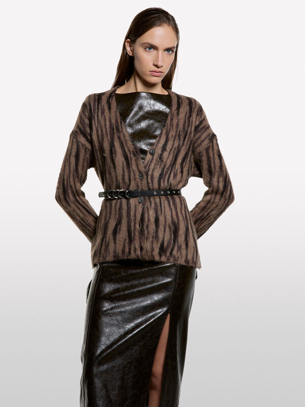 Cardigã padrão animalier - cardigãs para mulher | Sisley