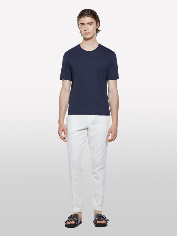 Calças slim comfort fit branco nata - calças slim para homem | Sisley