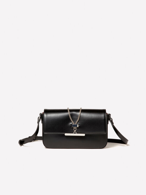 Bolsa de tiracolo preta com corrente - bolsas tiracolo e de ombro para mulher | Sisley