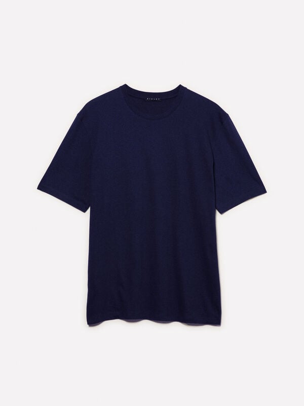 T-shirt de manga curta regular fit azul-escuro T-shirt de manga curta regular fit azul-escuro - t-shirt de manga curta para homem | Sisley