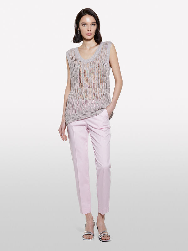 Chinos rosa regular fit  - calças chinos para mulher | Sisley