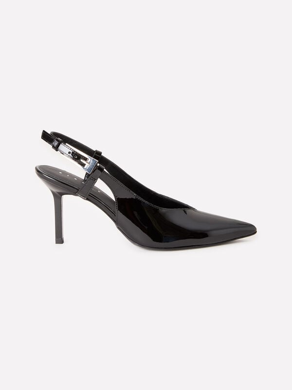 Slingback 100% pele envernizada - sapatos com salto mulher | Sisley