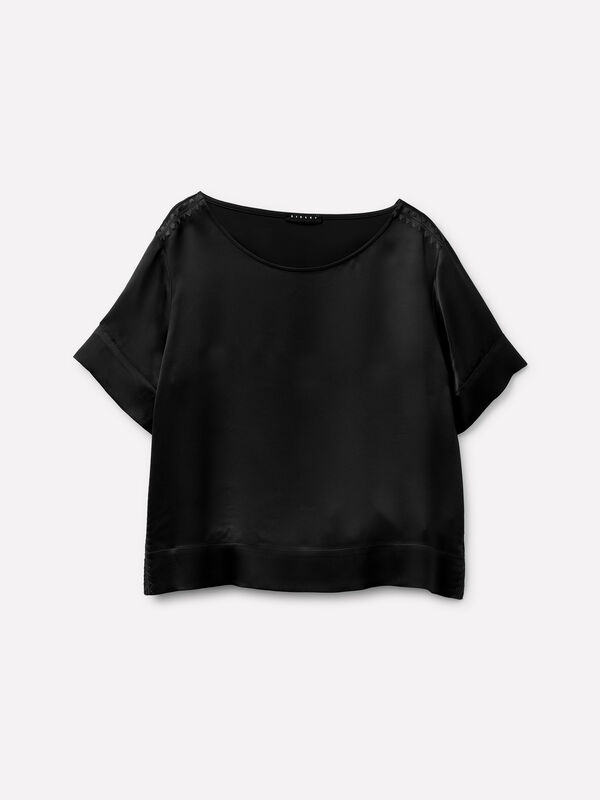 Blusa boxy fit em cetim - blusas para mulher | Sisley