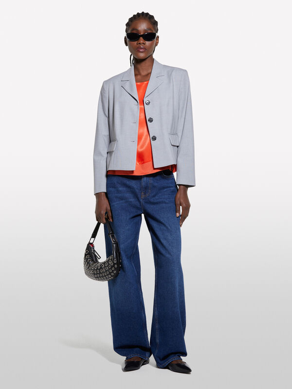 Blusa em cetim vermelho - blusas para mulher | Sisley