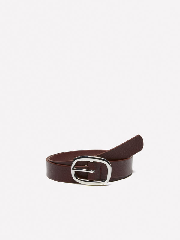 Cinto bordô com fivela oval - cintos para mulher | Sisley