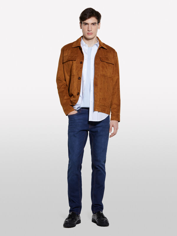 Camisa slim fit estampada branca - camisas slim fit para homem | Sisley