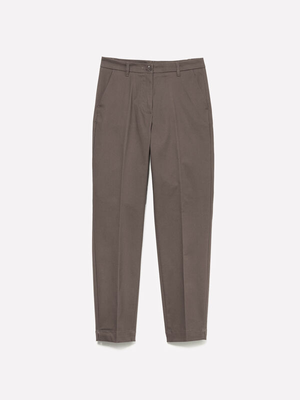 Chinos slim fit cinza-escuro - calças chinos para mulher | Sisley