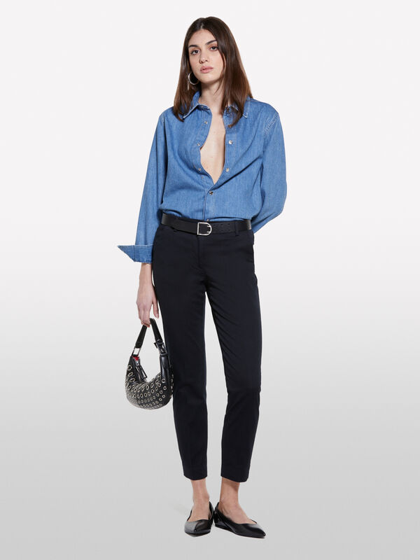 Chinos preto - calças chinos para mulher | Sisley