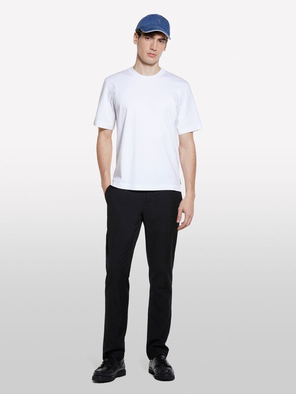 T-shirt regular fit branca - t-shirt de manga curta para homem | Sisley
