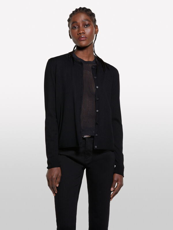 Cardigã regular fit preto - cardigãs para mulher | Sisley