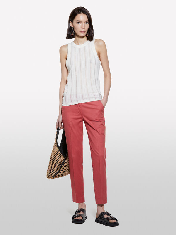 Chinos blush regular fit  - calças chinos para mulher | Sisley