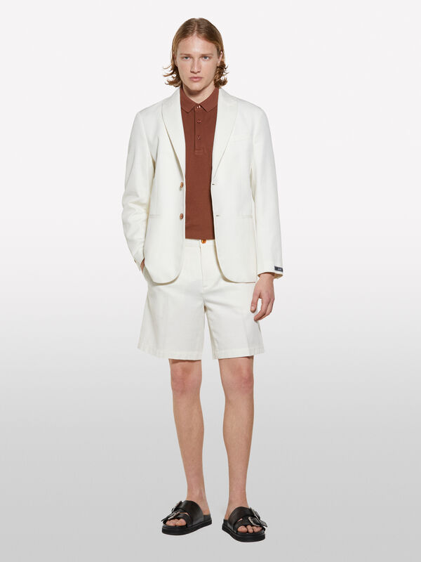 Blazer de abotoadura simples branco nata  Blazer de abotoadura simples branco nata  - blazers para homem | Sisley