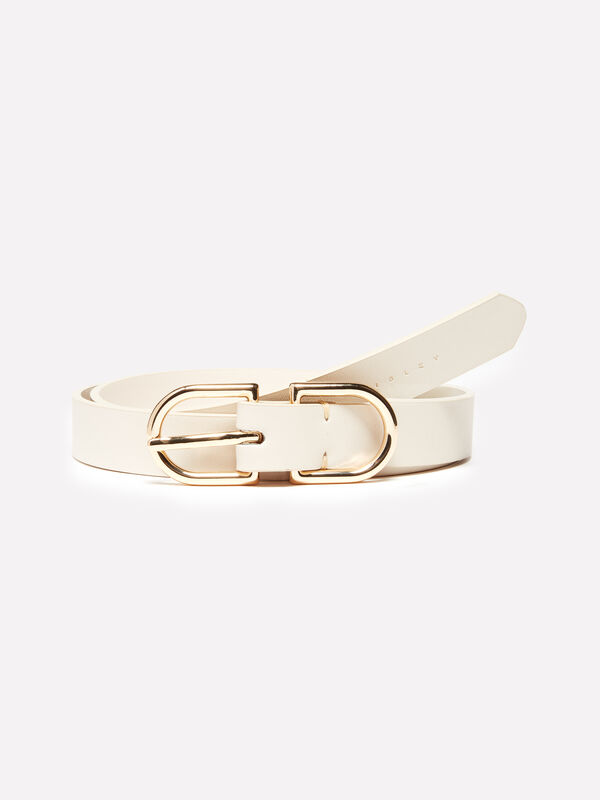 Cinto branco nata com fivela gold - cintos para mulher | Sisley
