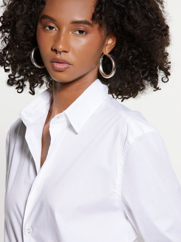 Camisa slim fit branca - camisas para mulher | Sisley